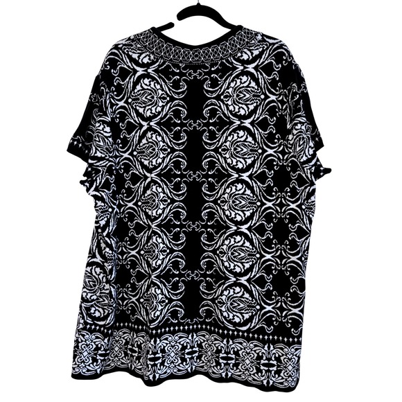 Style & Co, Black & white, Bold Filigree Print, 100% Cotton Cardigan, Size 1X - Picture 5 of 5